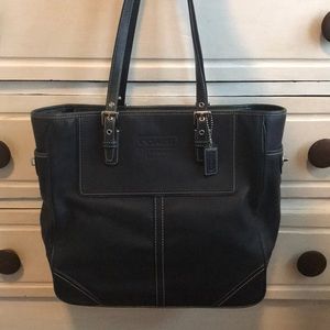 Coach Hampton’s leather tote bag, navy